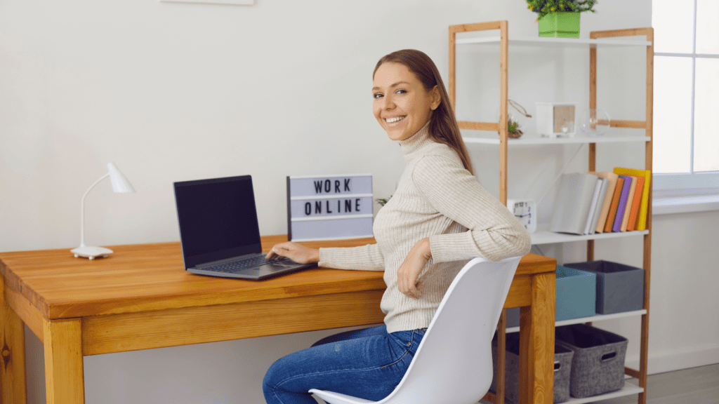 Woman working at home